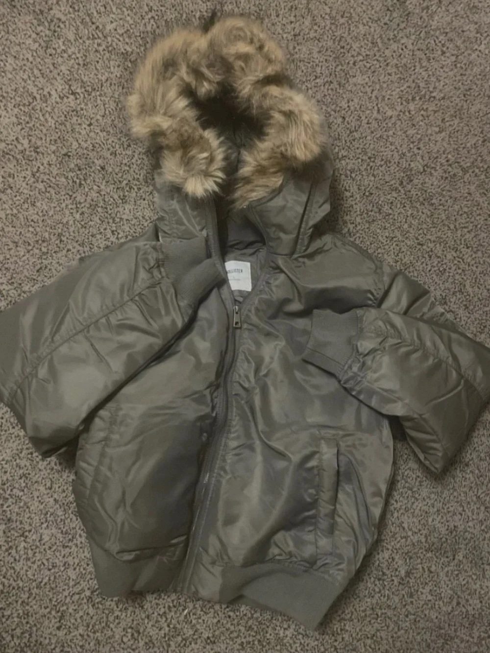 Vintage Green Fur Puffer Jacket